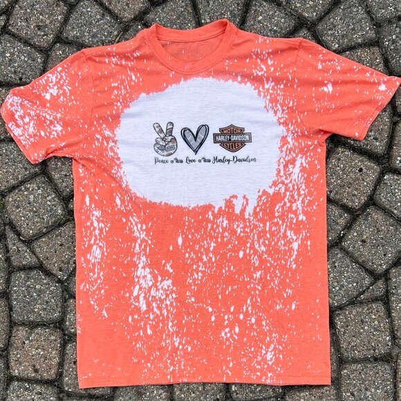 Harley Davidson T Shirt Peace Love Harley-Davidson - Picture 1 of 6